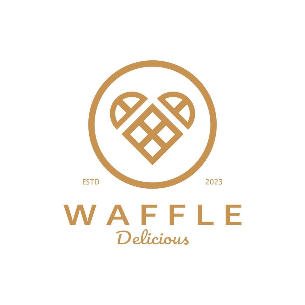 wafel logo gemakkelijk illustratie ontwerp voor gebakje winkel, embleem, badge, bakkerij zaken, gebak, bakkerij, vector