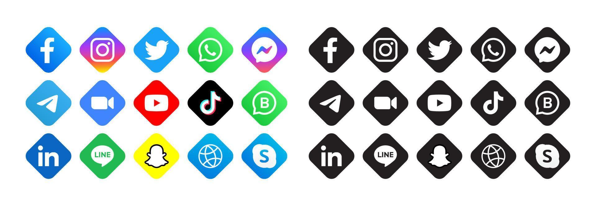 set van social media iconen vector