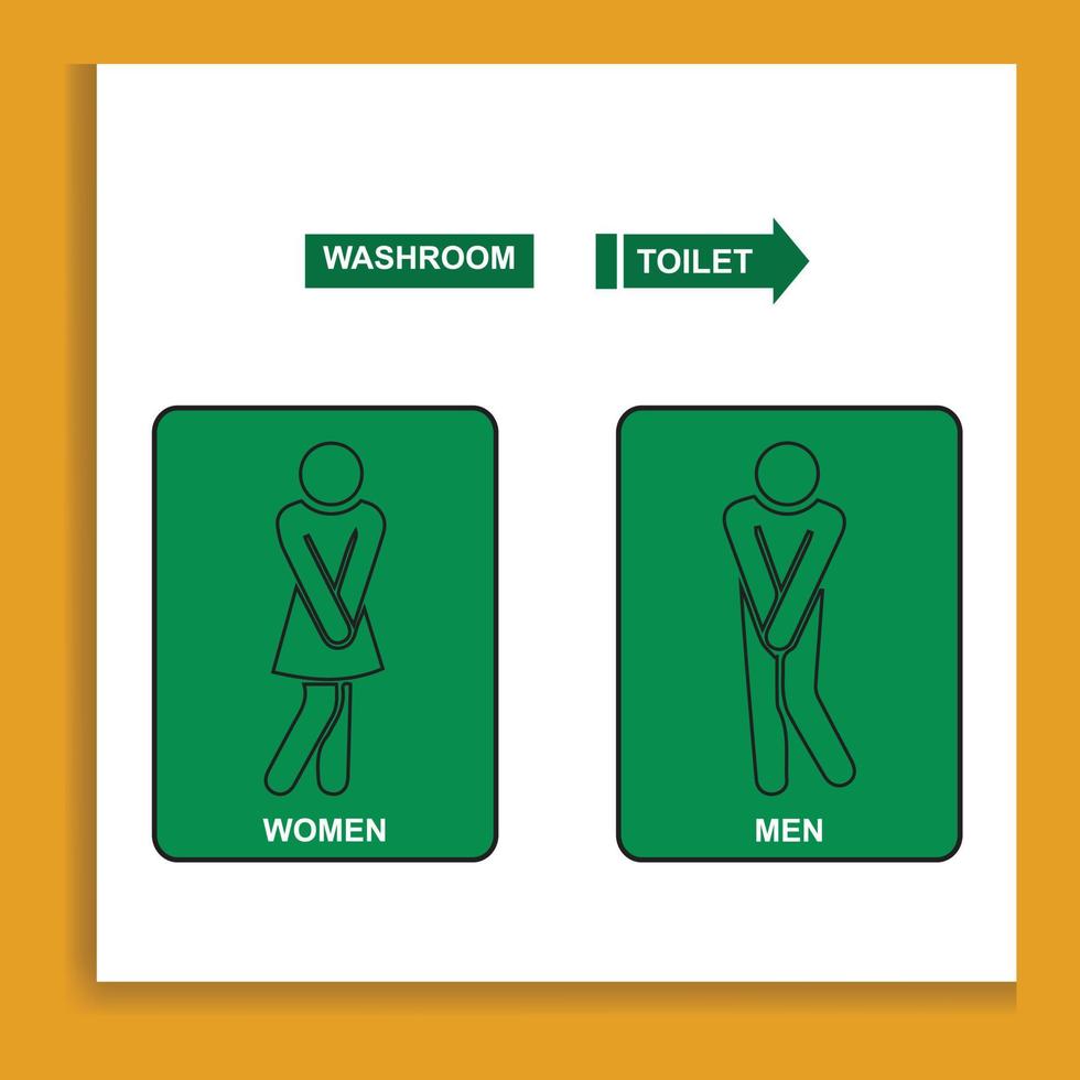 toilet pictogrammen, toilet tekens, en mannen en Dames vector illustraties.