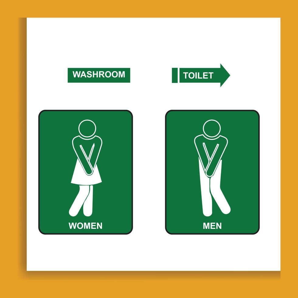 toilet pictogrammen, toilet tekens, en mannen en Dames vector illustraties.