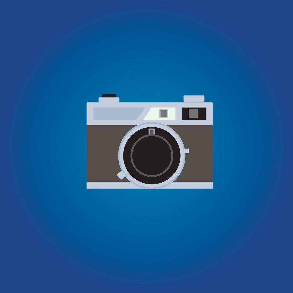 camera 2d animatie illustratie vector met helling blauw kleur