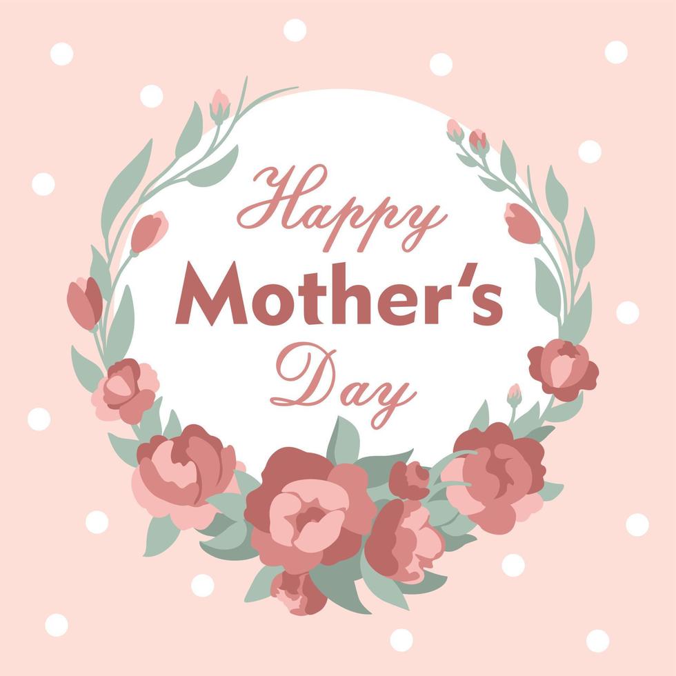 gelukkig moeder dag. groet kaart voor mama's. viering. ansichtkaart met bloemen. vector illustratie.