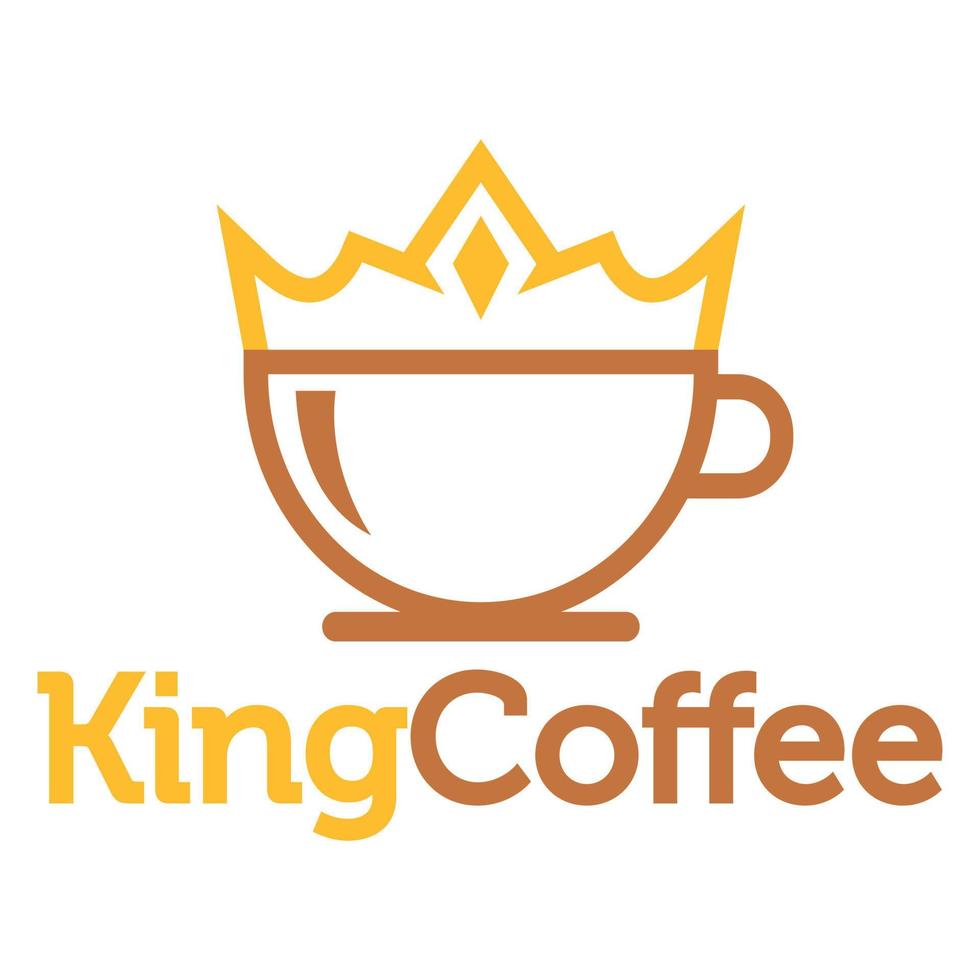 modern vlak ontwerp gemakkelijk minimalistische Koninklijk koning koffie logo icoon ontwerp sjabloon vector met modern illustratie concept stijl voor cafe, koffie winkel, restaurant, insigne, embleem en etiket