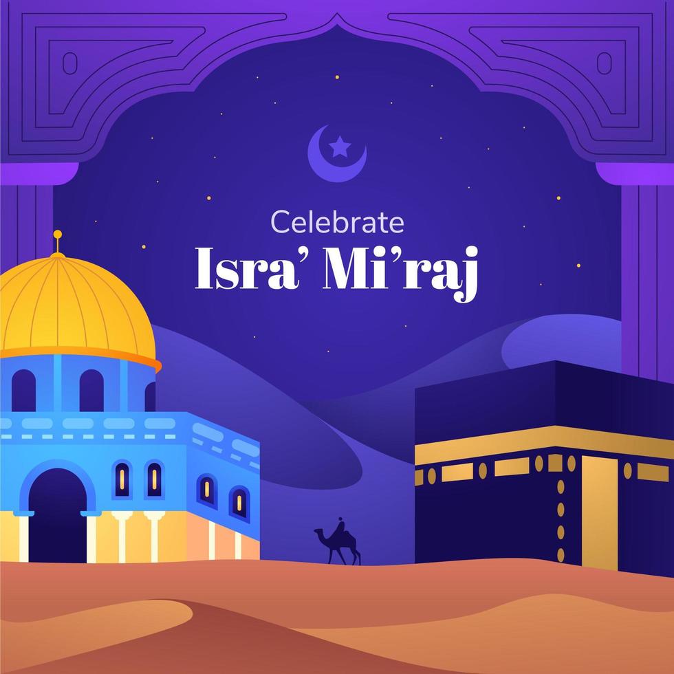 vieren isra miraj achtergrond vector