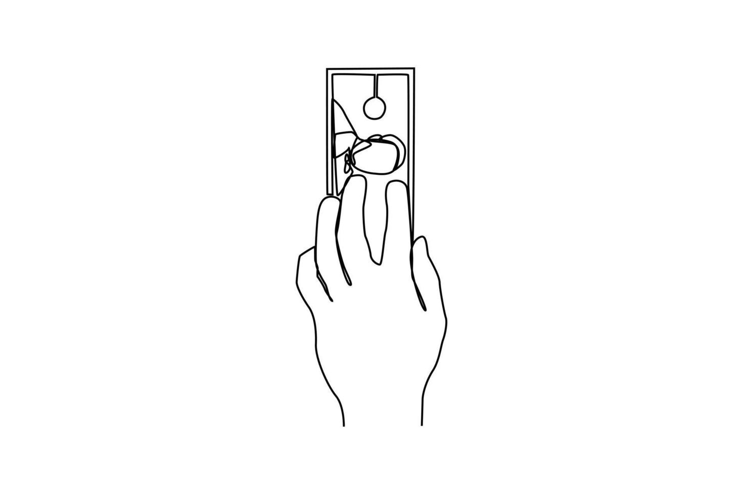 doorlopend een lijn tekening een hand vasthouden dollar munteenheid. land valuta concept. single lijn tekening ontwerp grafisch vector illustratie