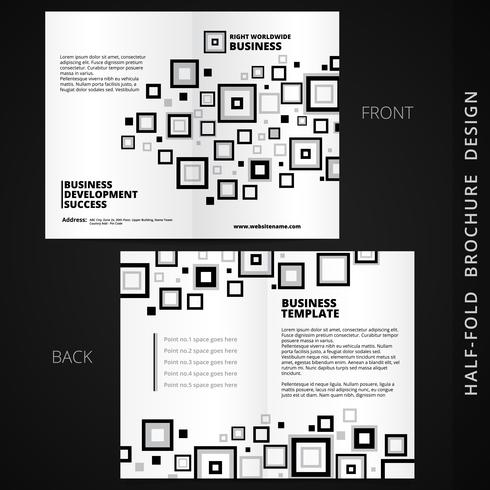 vector tweevoudig brochureontwerp met vierkante elementen