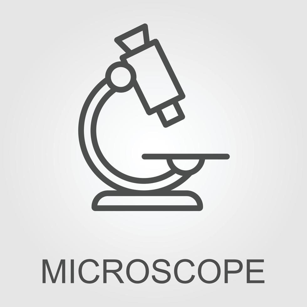 eenvoudige Microscoop lijn icoon. beroerte pictogram. vectorillustratie geïsoleerd op een witte achtergrond. premium kwaliteit symbool. vectorteken voor mobiele app en websites. vector