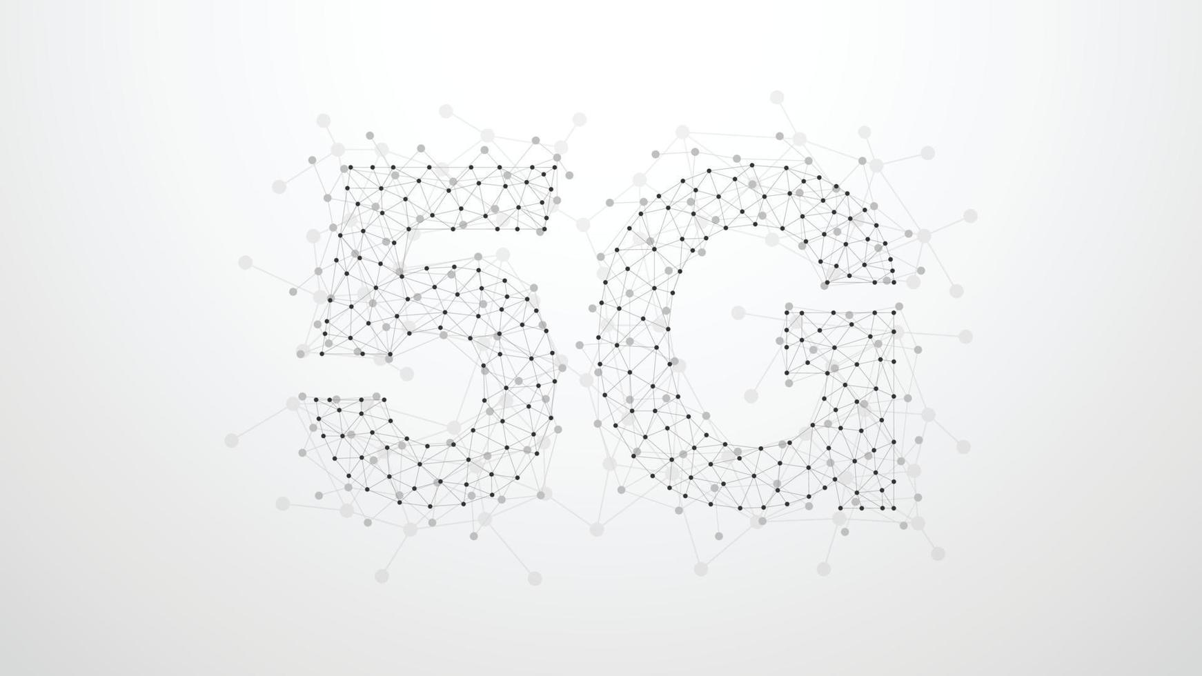 5g abstract plexus dots netwerk. concept van bedrijfstechnologie. vorm op grijze achtergrond. vector illustratie