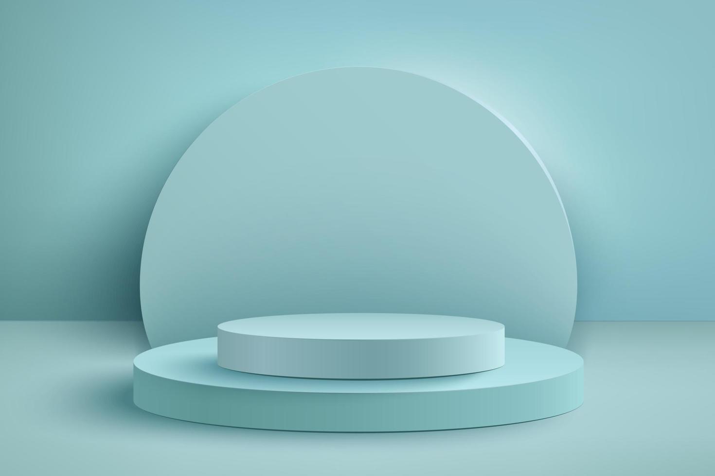 abstract 3d realistisch blauw leeg ronde podia. minimaal tafereel voor Product Scherm presentatie. prijs ceremonie concept. abstract tafereel met cilindrisch podia vector
