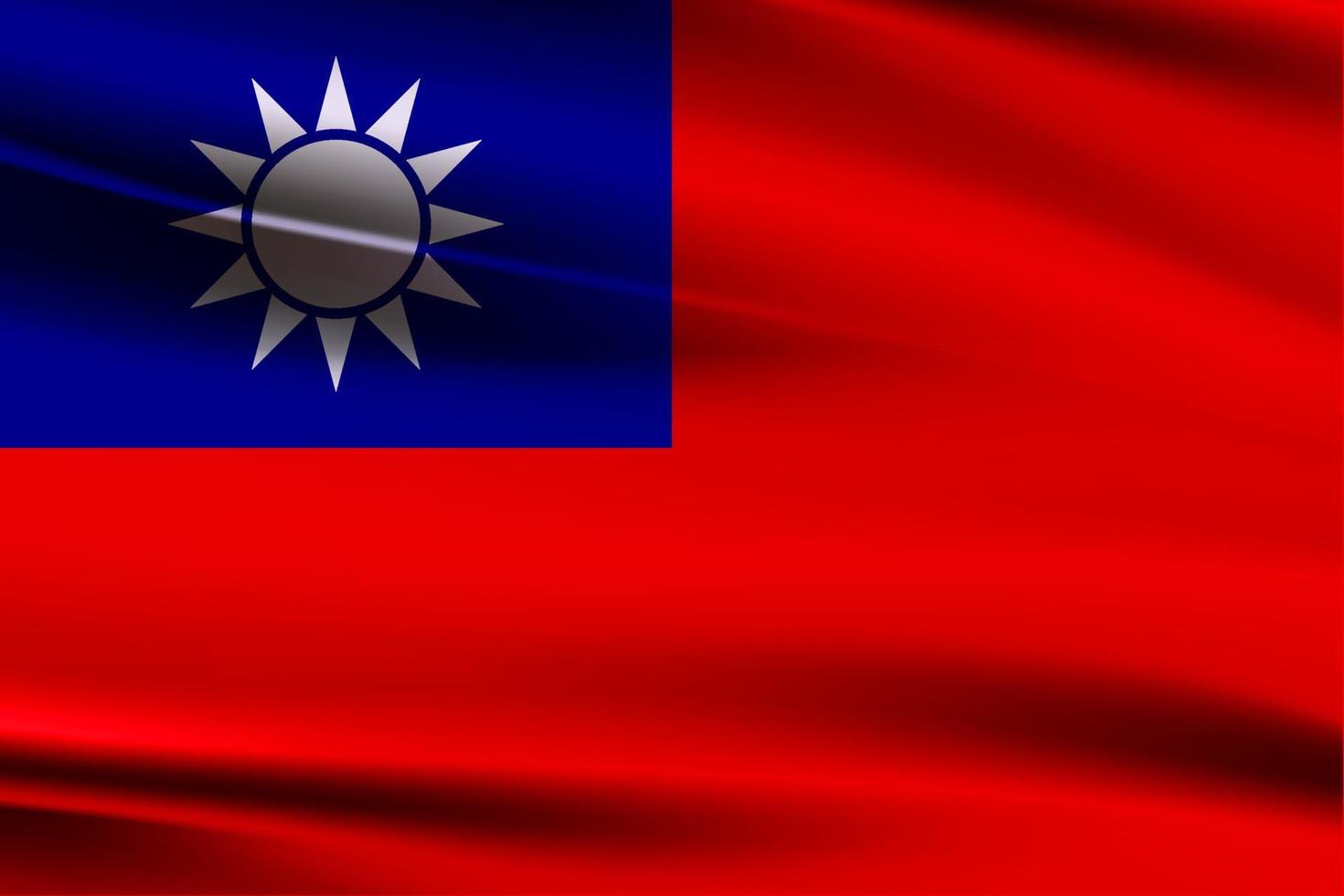 vlag van Taiwan. Taiwan vlag van achtergrond. een dichtbij omhoog van de Taiwanees vlag.taiwan vlag met kleding stof structuur vector