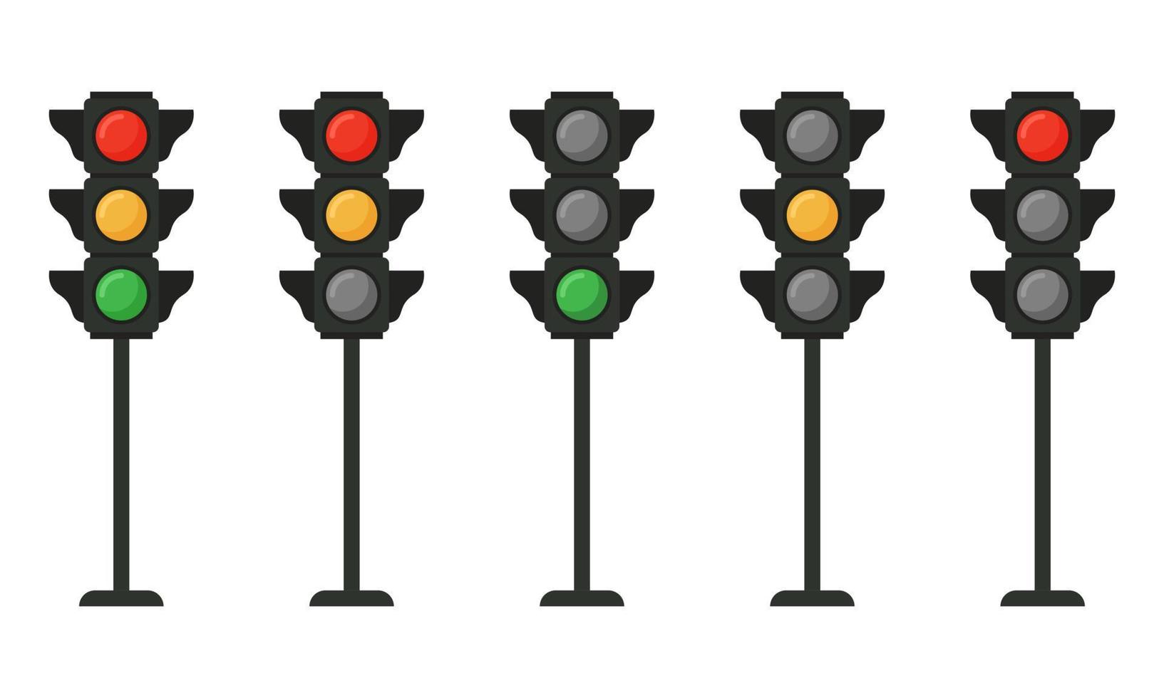 straat verkeer licht icoon met drie aspecten. vector illustratie.