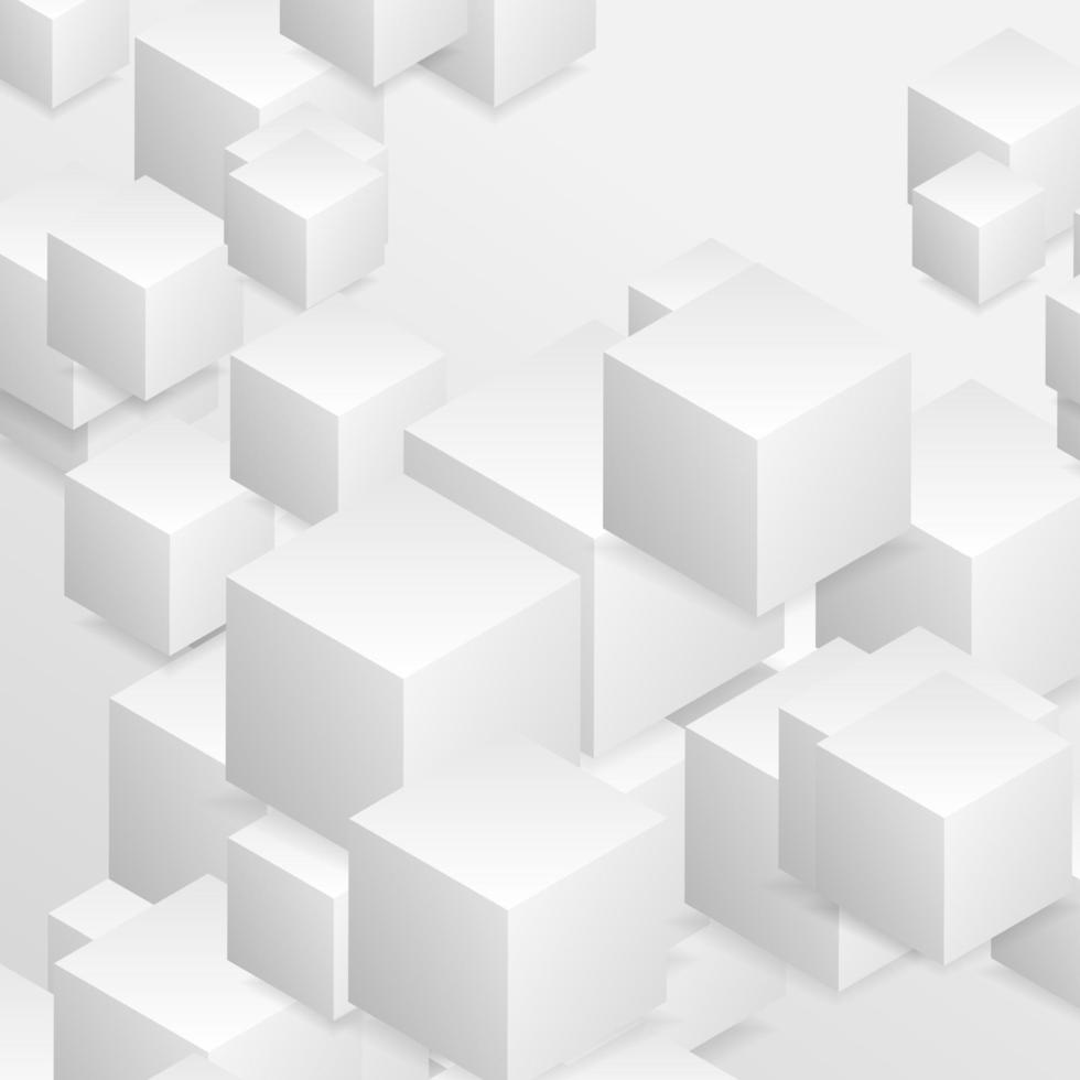 abstract tech meetkundig 3d achtergrond met papier kubussen vector