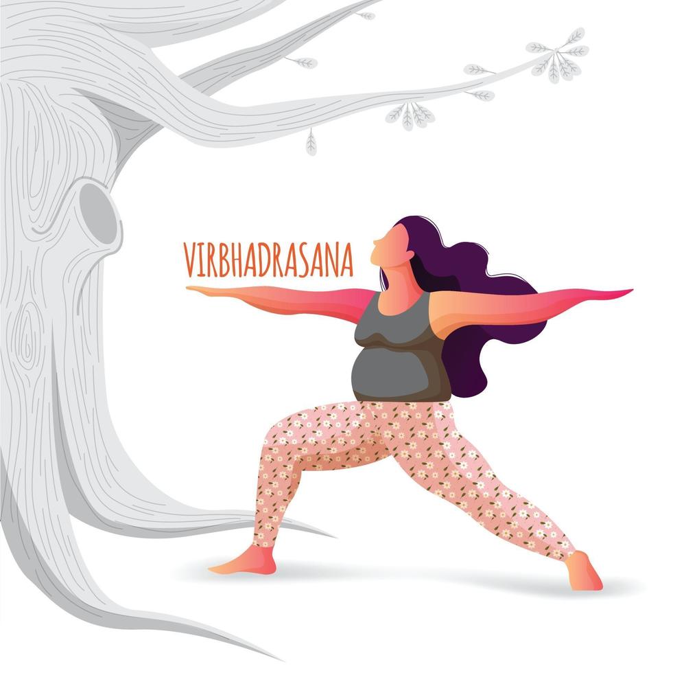 vrouw beoefenen van yoga pose vector