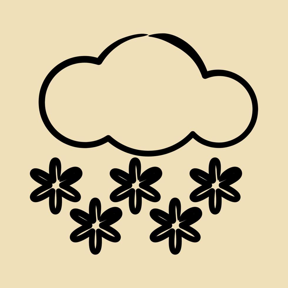 icoon sneeuwen. weer elementen symbool. pictogrammen in hand- getrokken stijl. mooi zo voor afdrukken, web, smartphone app, affiches, infografieken, logo, teken, enz. vector