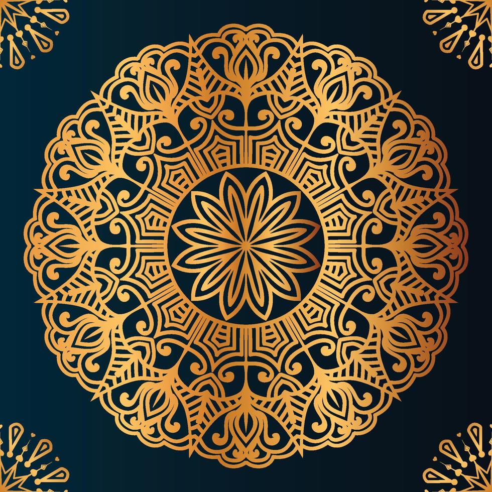 vector luxe mandala met gouden Arabisch Islamitisch achtergrond premie vector