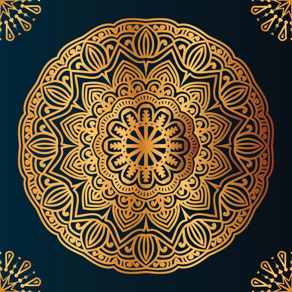 vector luxe mandala met gouden Arabisch Islamitisch achtergrond premie vector