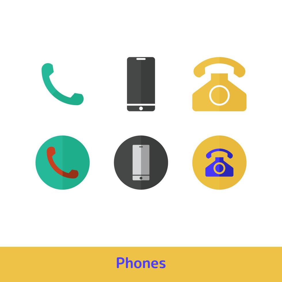 telefoon icoon set, telefoontje symbool vector
