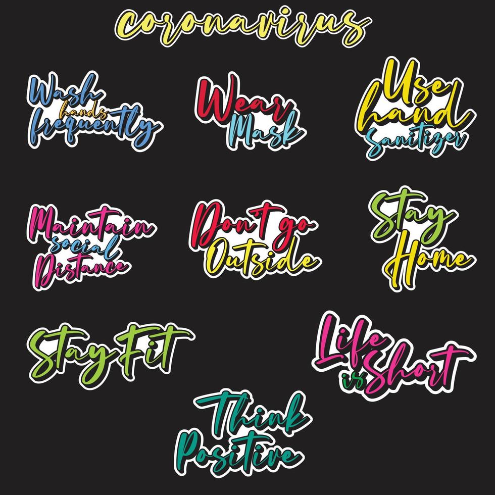 typografie belettering produktiviteit sticker ontwerp pak vector