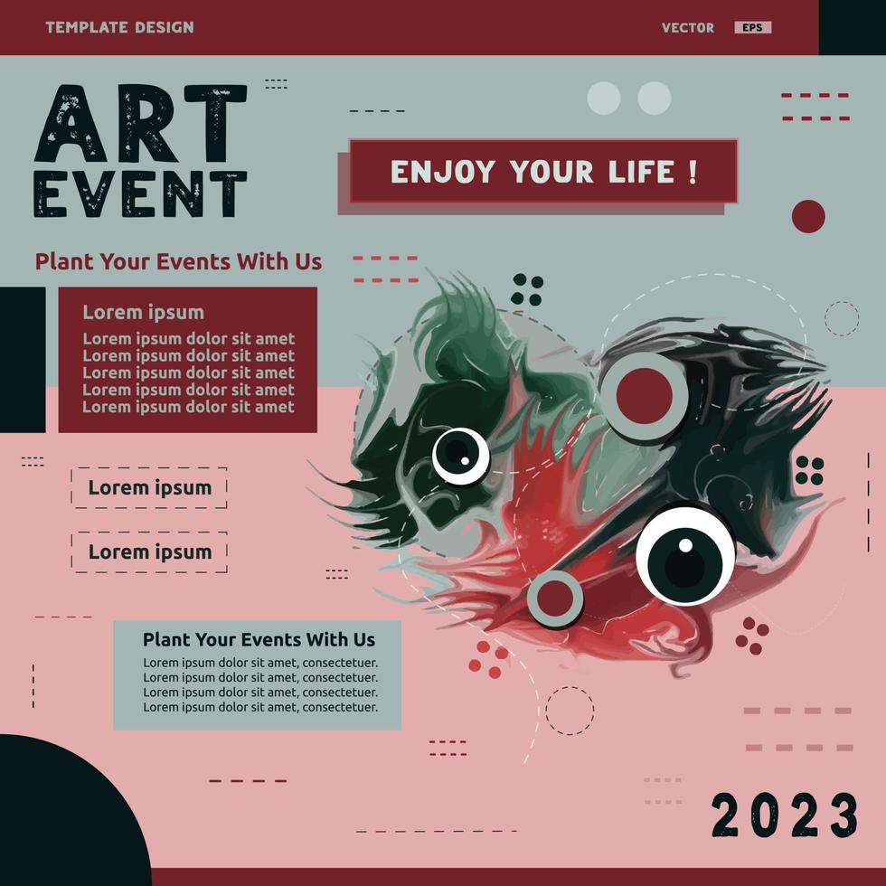 ontwerp kunst evenement sociaal media post Sjablonen. abstrack sjabloon ontwerp geschikt voor vieringen en kunsten werkzaamheid plannen vector