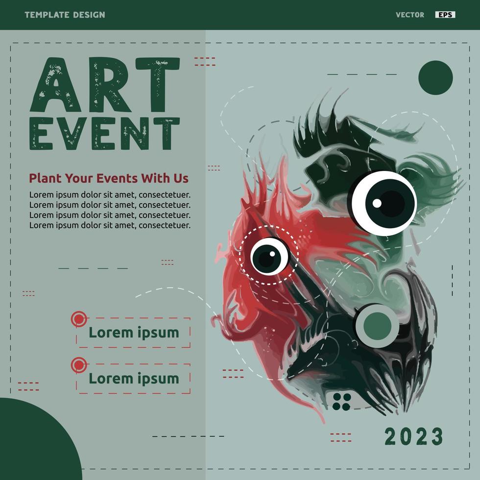 ontwerp kunst evenement sociaal media post Sjablonen. abstrack sjabloon ontwerp geschikt voor vieringen en kunsten werkzaamheid plannen vector