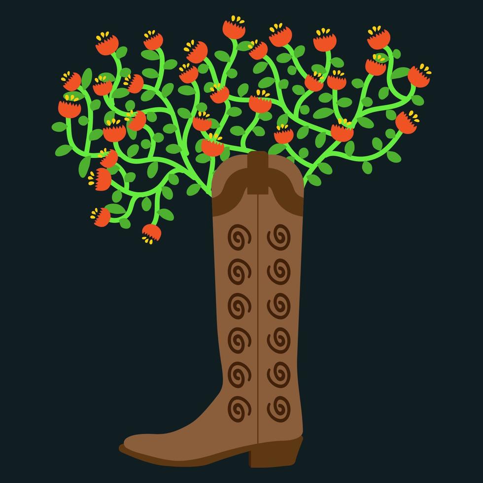 bloemen cowboy bagageruimte vector