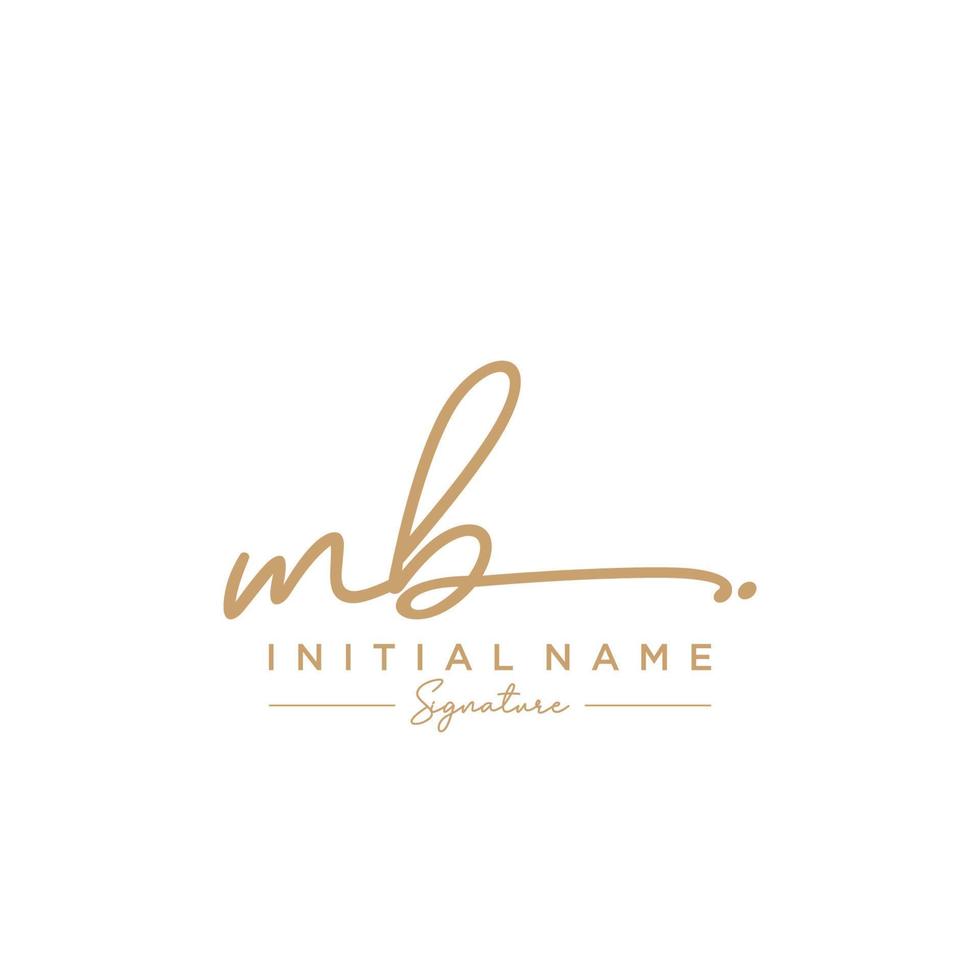 brief mb handtekening logo sjabloon vector