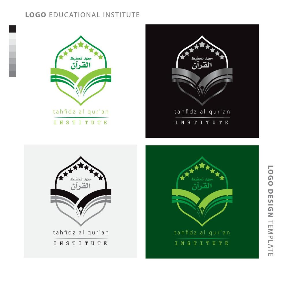 leerzaam instellingen logo, school, academie logo met sterren van geopend boek vector