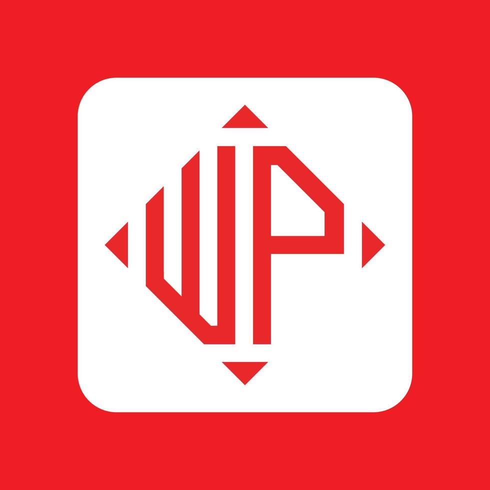 creatief gemakkelijk eerste monogram wp logo ontwerpen. vector