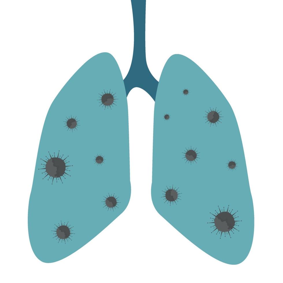 bacterie nieuw covid-19-virus, longziekte - vector