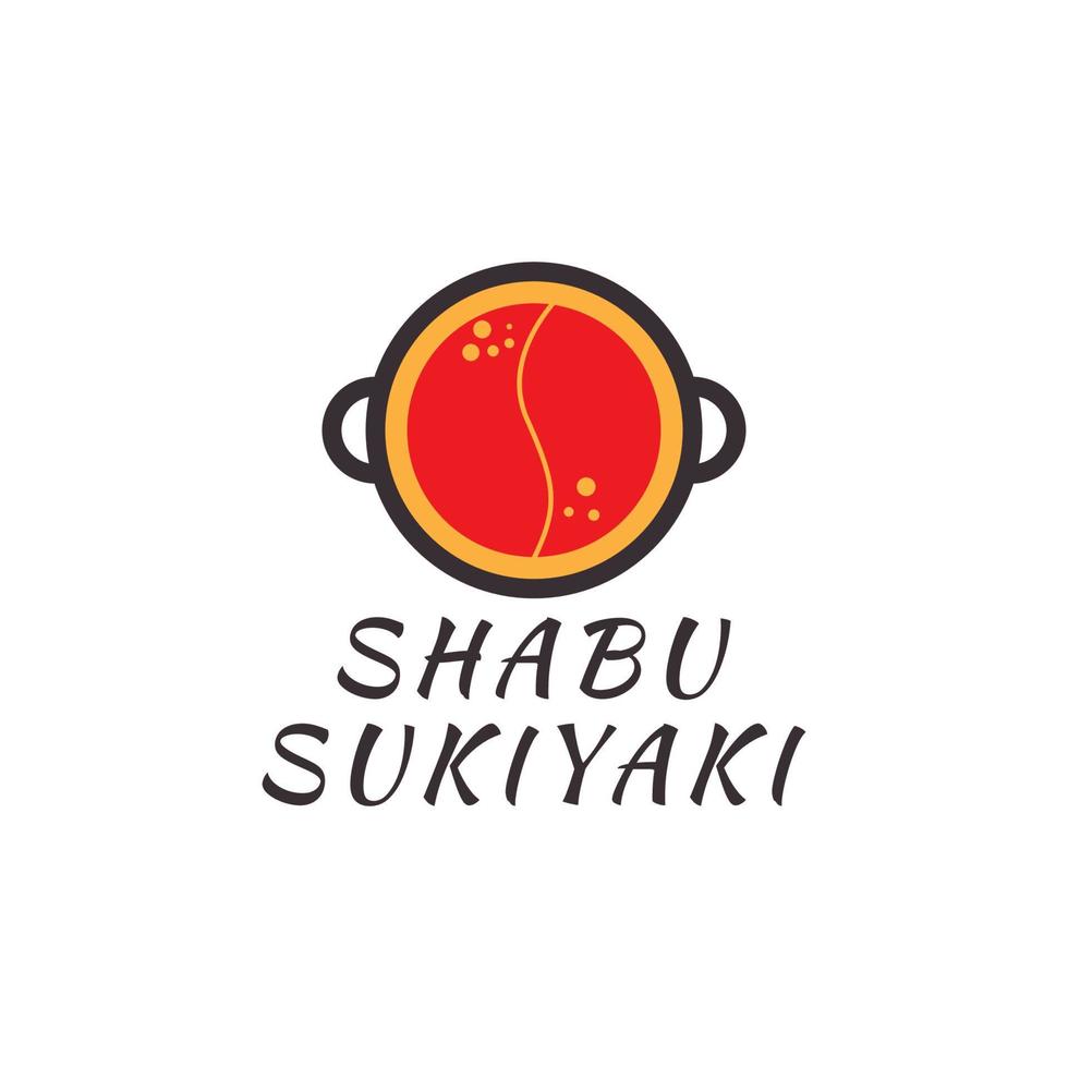 Japans voedsel sukiyaki restaurant kom logo vector icoon symbool illustratie ontwerp sjabloon