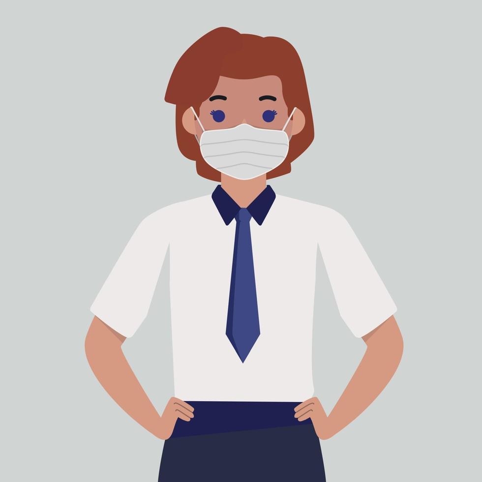 meisje in een steriel medisch masker - vector