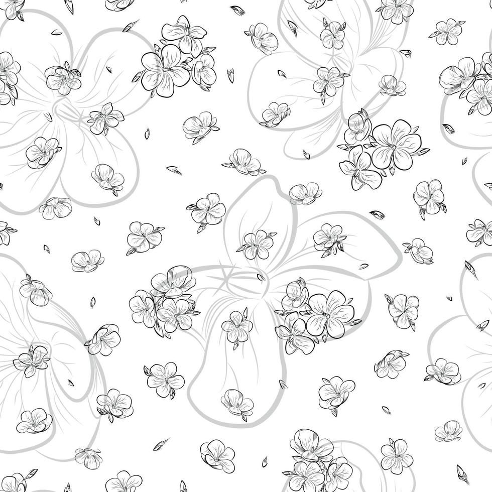 geranium. naadloos patroon. hand- getrokken vector illustratie.