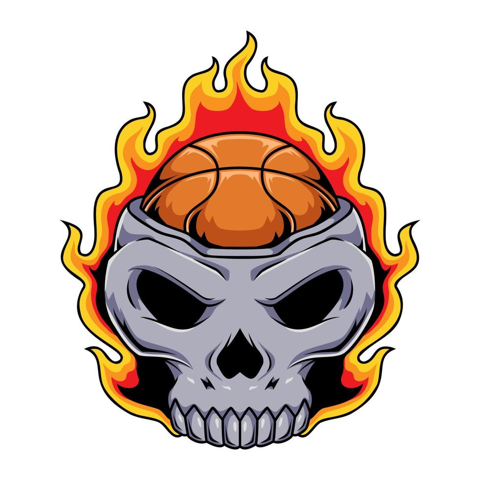 basketbal schedel grafisch karakter vector