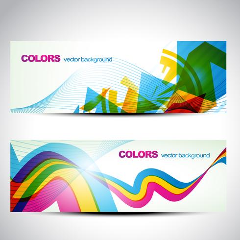 kleurrijke banner set vector