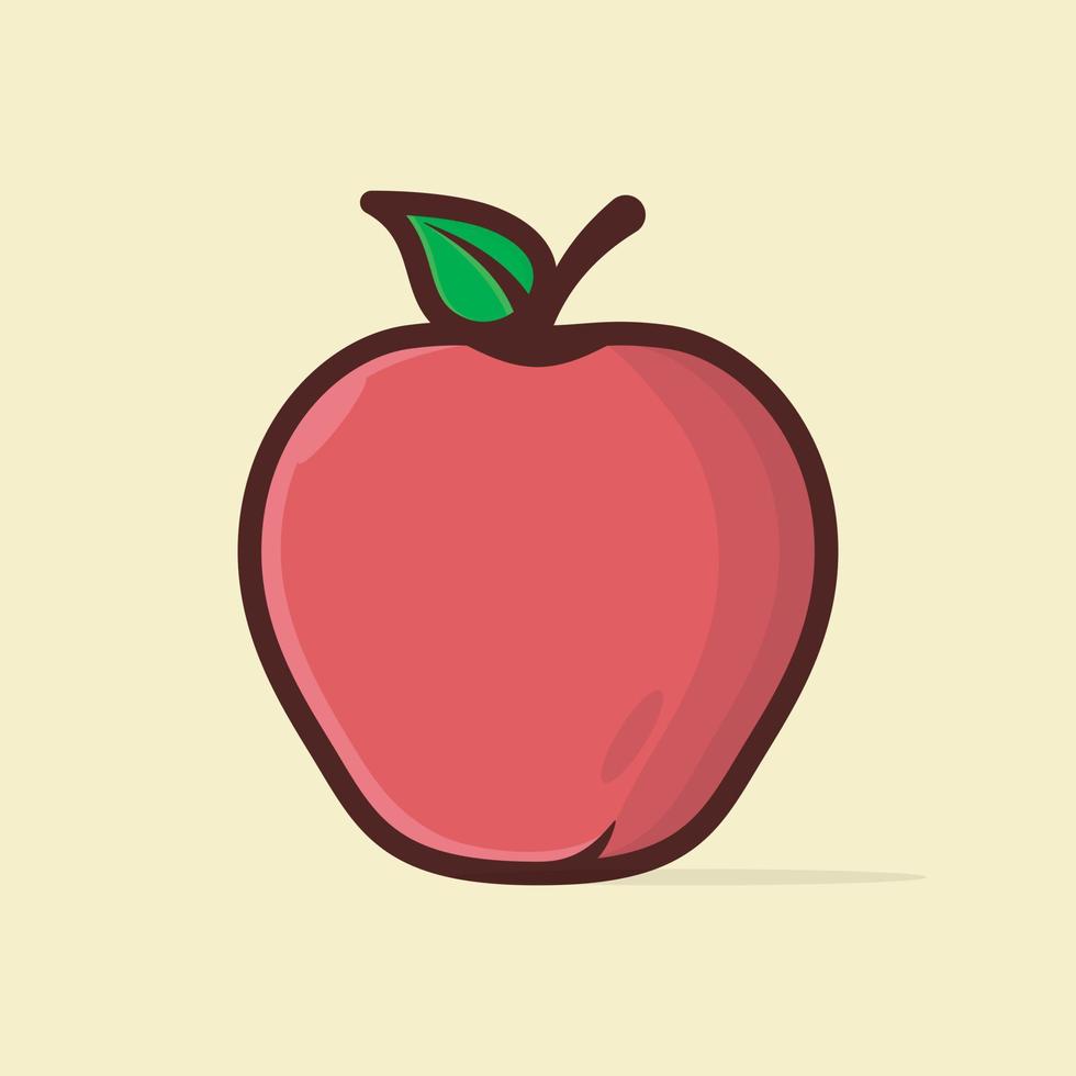 appel fruit tekenfilm vector icoon illustratie.appel eetpatroon vector icoon illustratie. appel fruit menu van eetpatroon. vlak tekenfilm stijl
