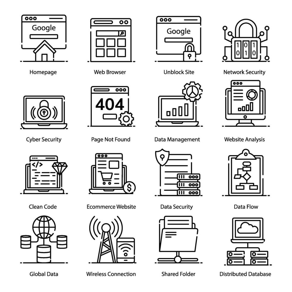 moderne webhostingelementen vector