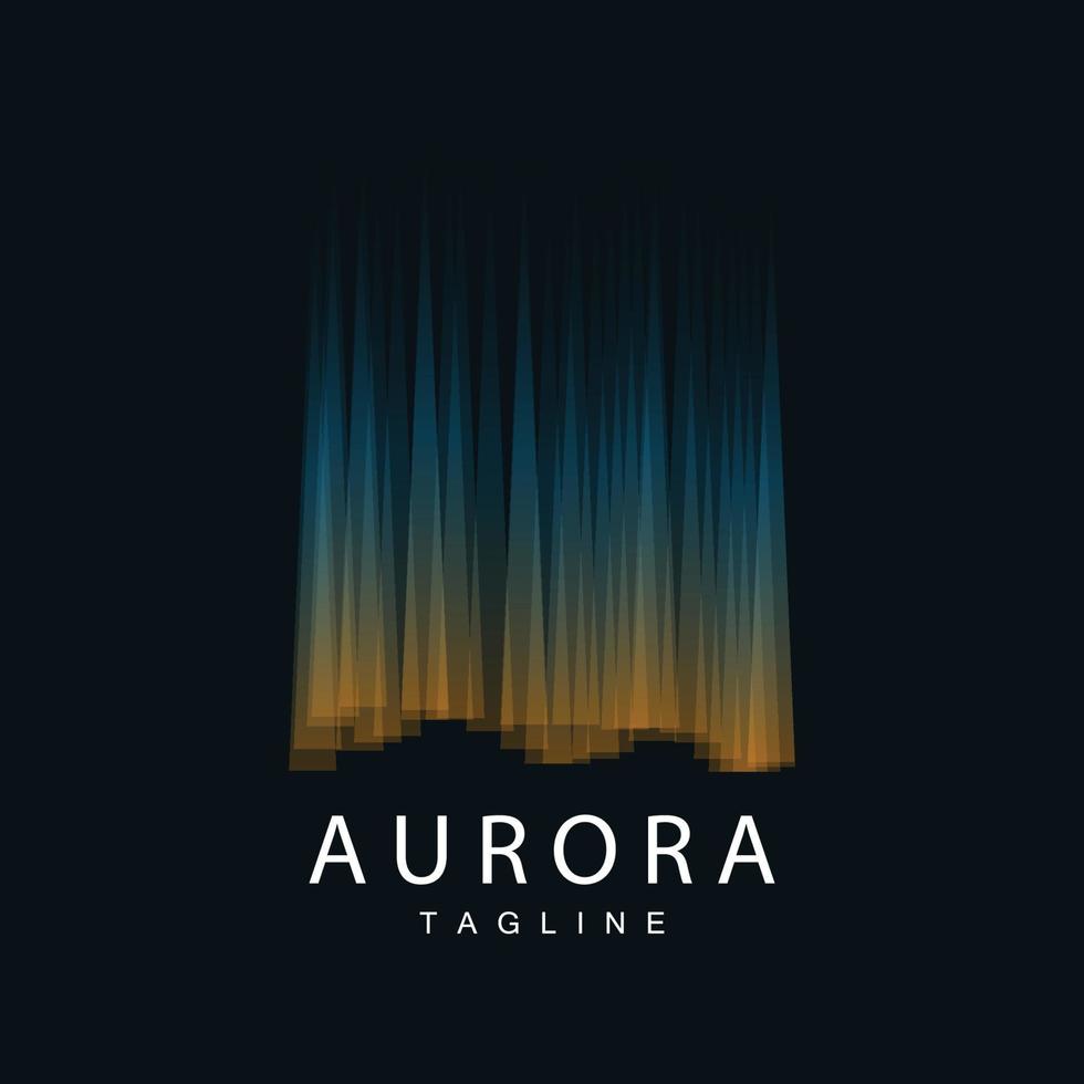 Aurora logo, gemakkelijk ontwerp verbazingwekkend natuurlijk landschap van Aurora, vector icoon sjabloon, illustratie