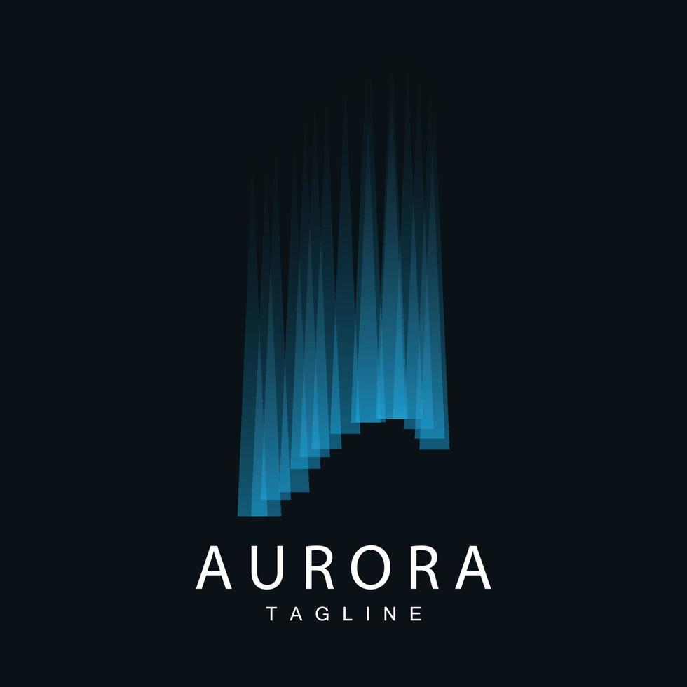 Aurora logo, gemakkelijk ontwerp verbazingwekkend natuurlijk landschap van Aurora, vector icoon sjabloon, illustratie