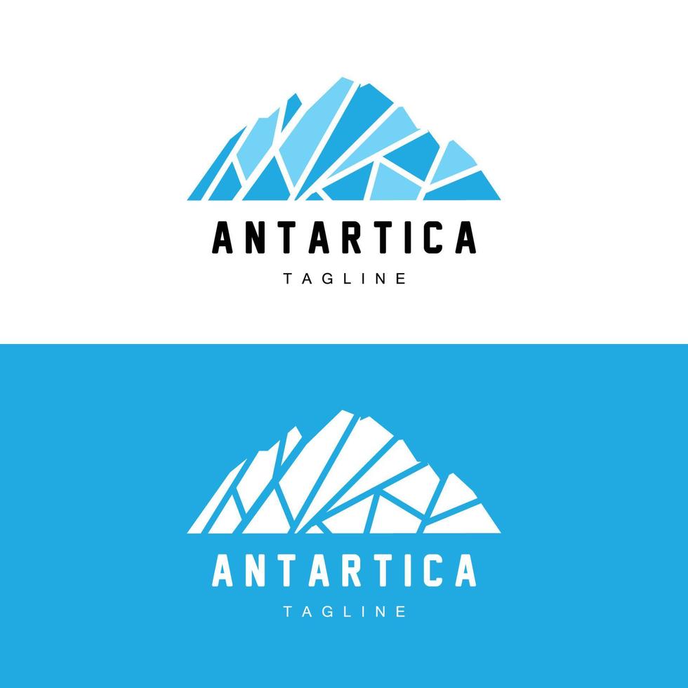 berg logo, antarctisch ijsberg logo ontwerp, natuur landschap vector, Product merk illustratie icoon vector