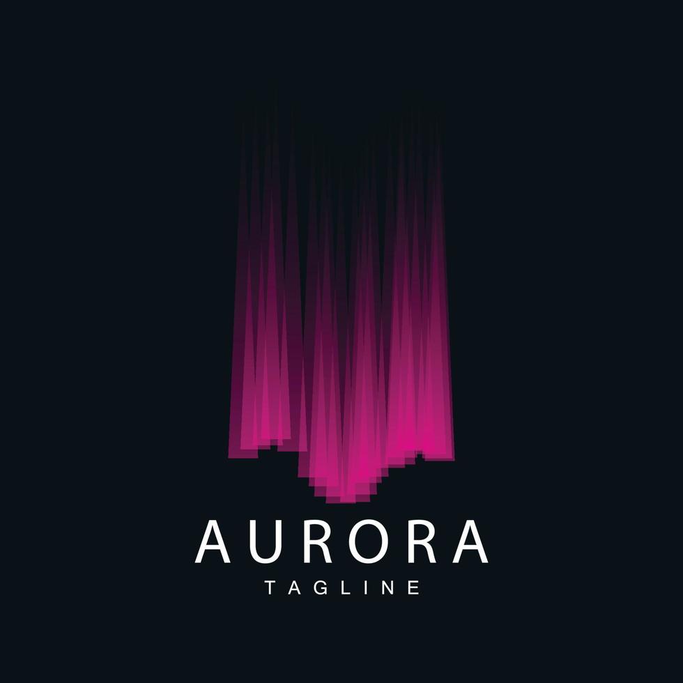 Aurora logo, gemakkelijk ontwerp verbazingwekkend natuurlijk landschap van Aurora, vector icoon sjabloon, illustratie