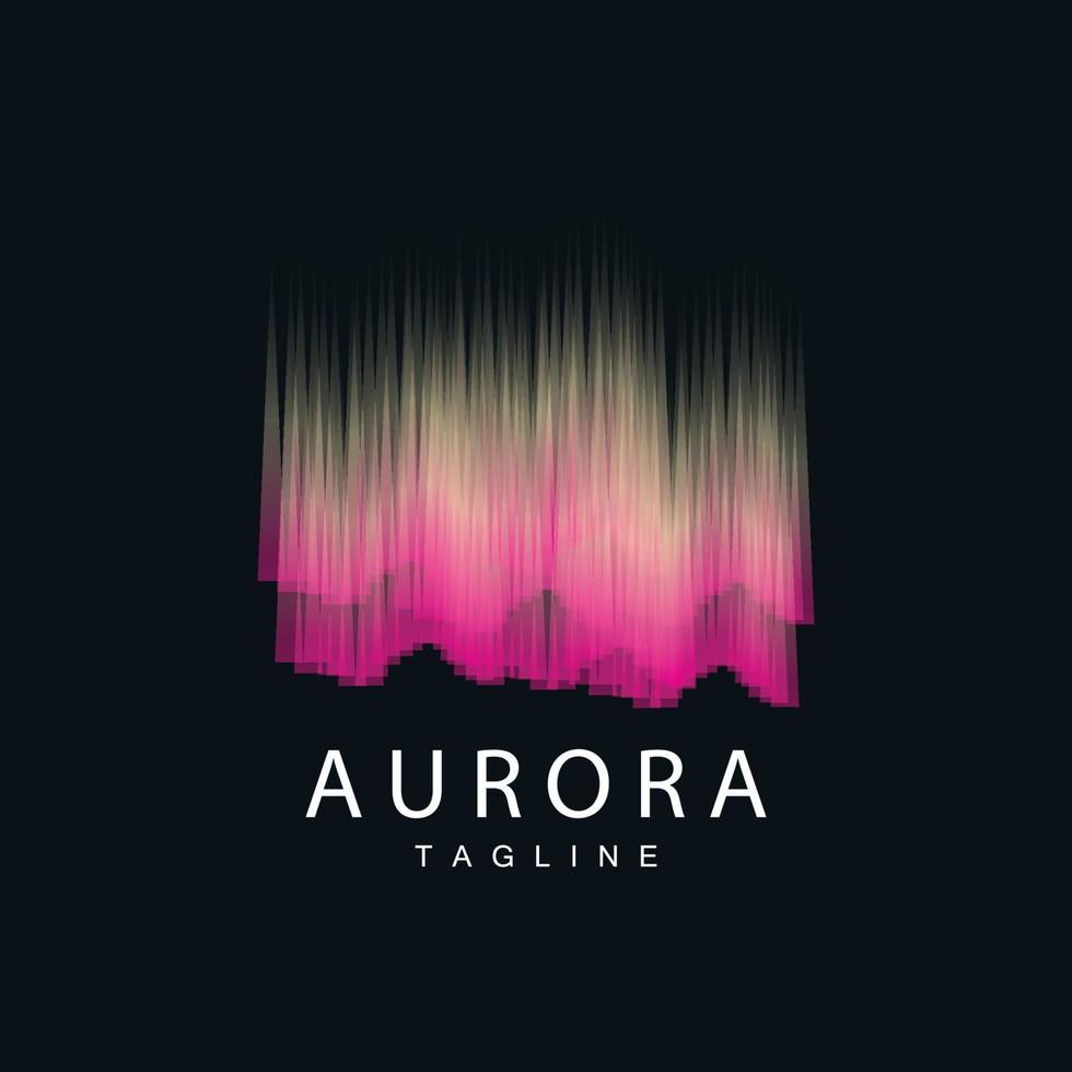 Aurora logo, gemakkelijk ontwerp verbazingwekkend natuurlijk landschap van Aurora, vector icoon sjabloon, illustratie