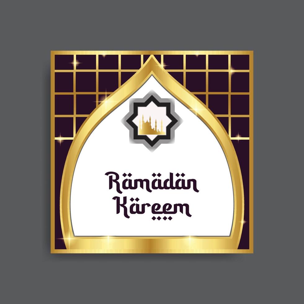 luxe kaart groet ramadan vector sjabloon