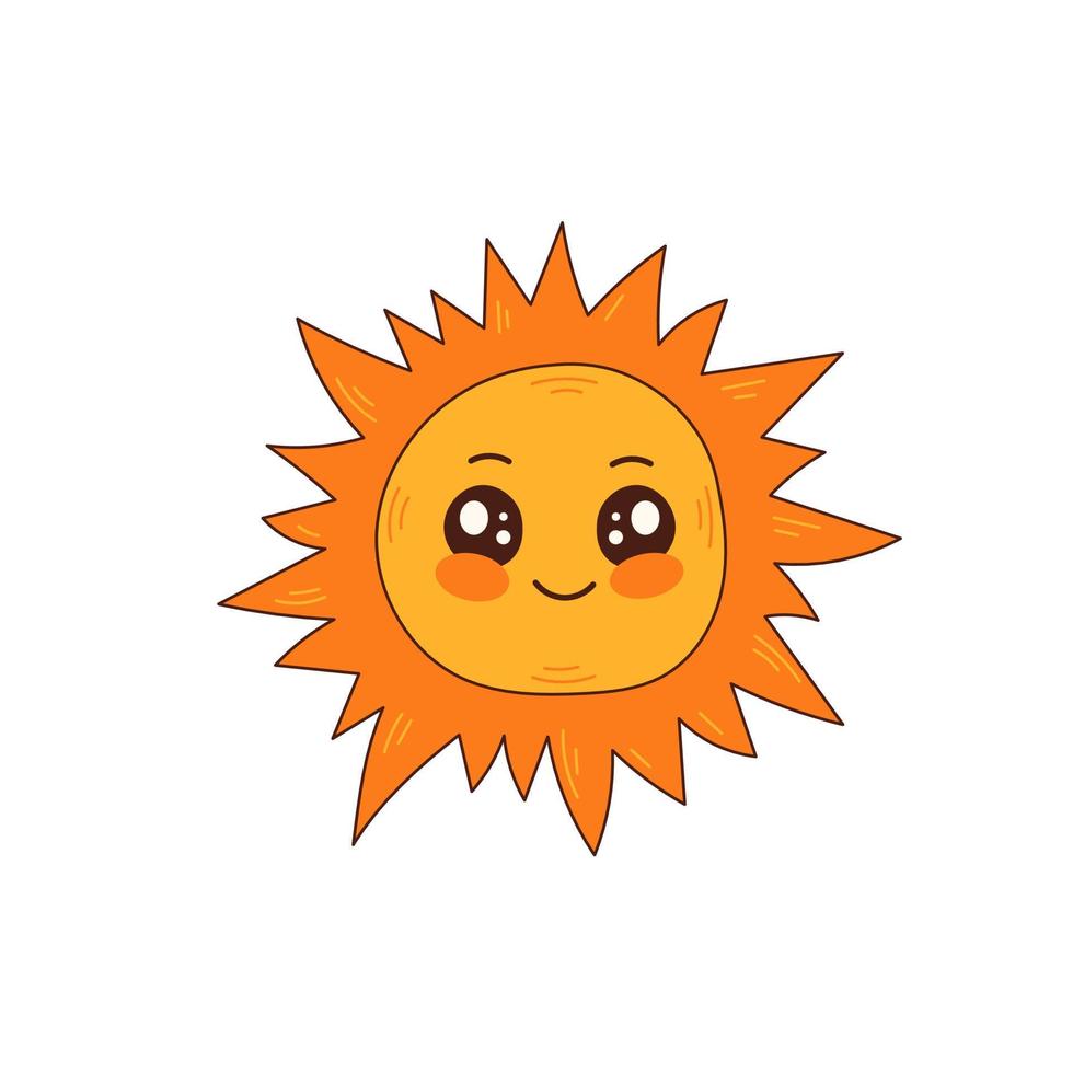 schattig hand- getrokken zon vector