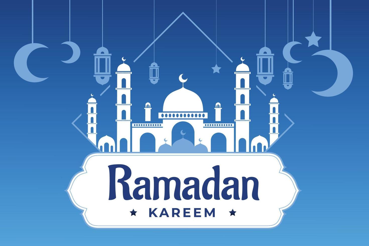 Ramadan kareem sjabloon ontwerp gebruikt voor groet kaart. vector illustratie