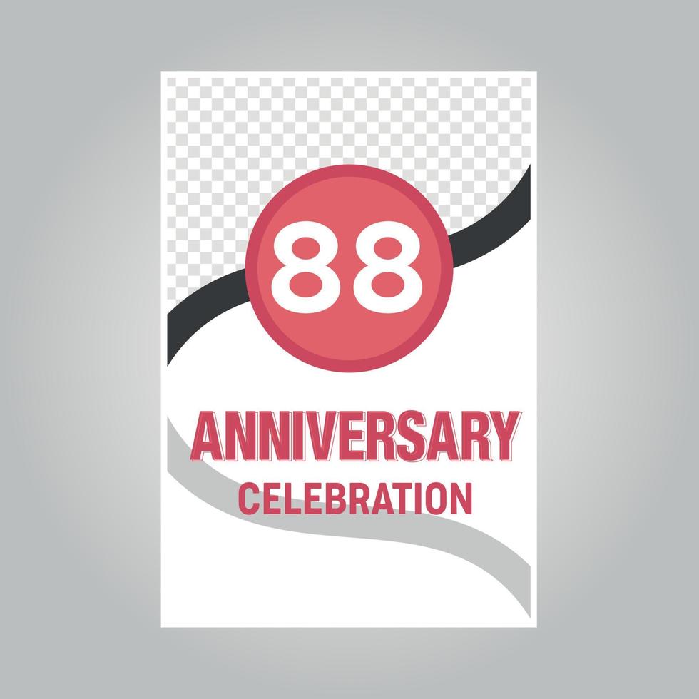 88 jaren verjaardag vector uitnodiging kaart sjabloon van uitnodigend voor afdrukken Aan grijs achtergrond