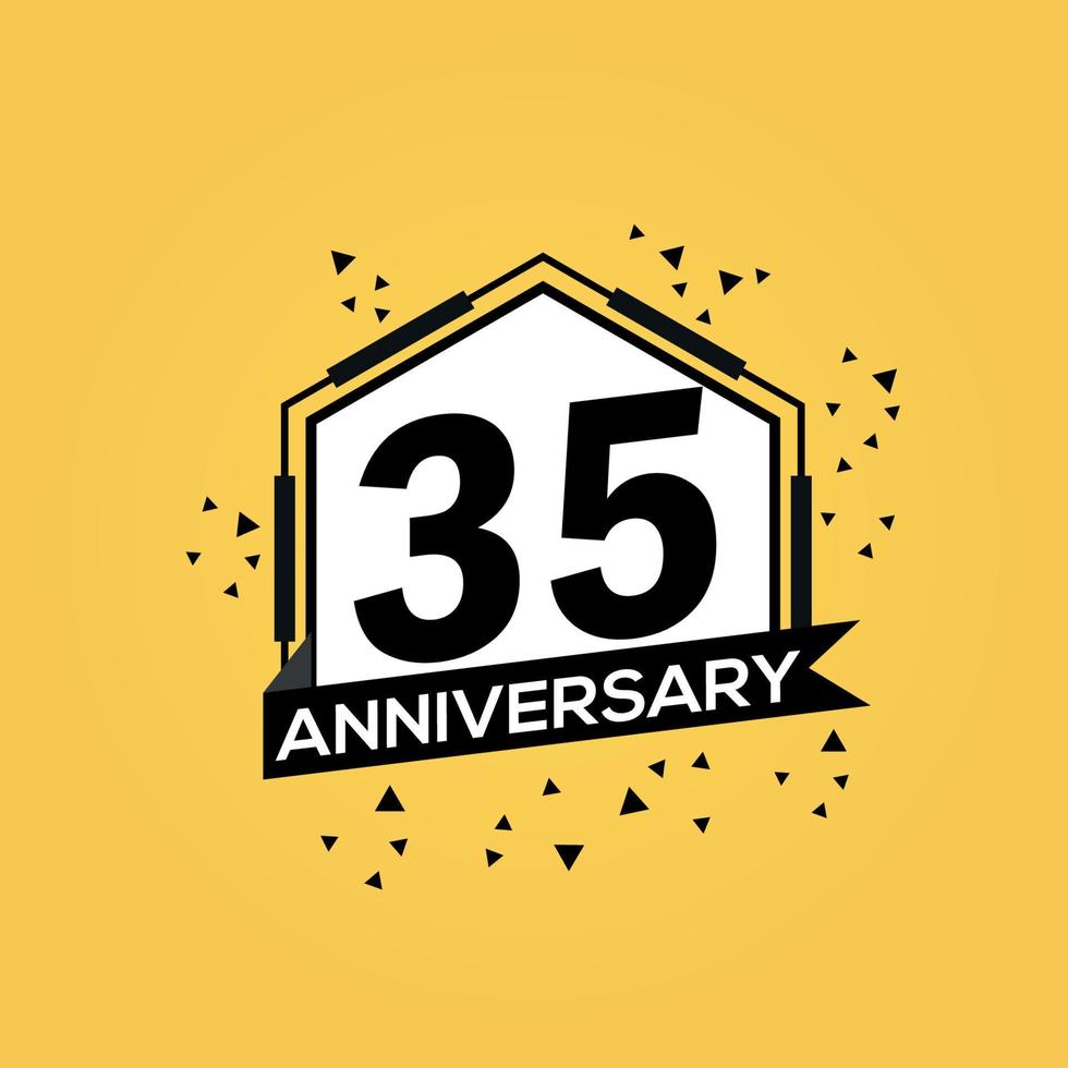 35 jaren verjaardag logo vector ontwerp verjaardag viering met meetkundig geïsoleerd ontwerp