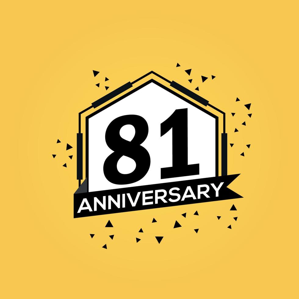 81 jaren verjaardag logo vector ontwerp verjaardag viering met meetkundig geïsoleerd ontwerp