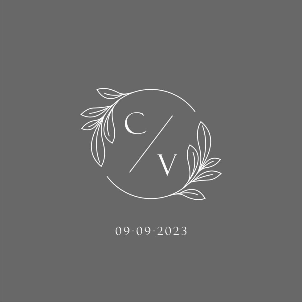 brief CV bruiloft monogram logo ontwerp creatief bloemen stijl eerste naam sjabloon vector