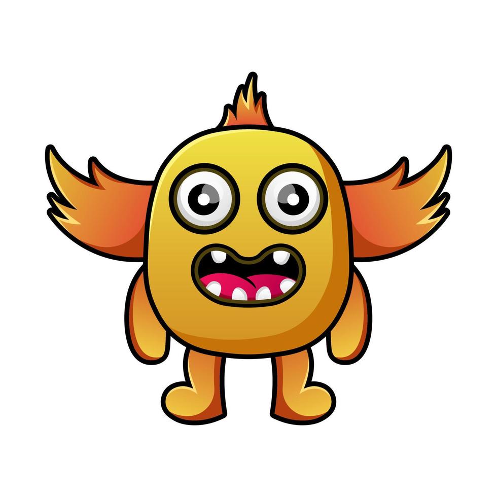 schattig vector monster gevleugeld illustratie monster ontwerp