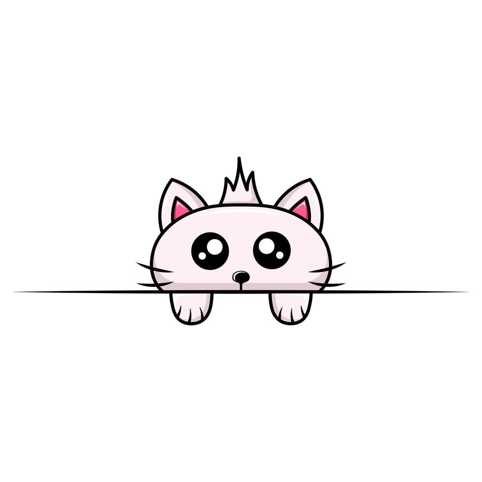gluren schattig kat mascotte ontwerp kawaii vector